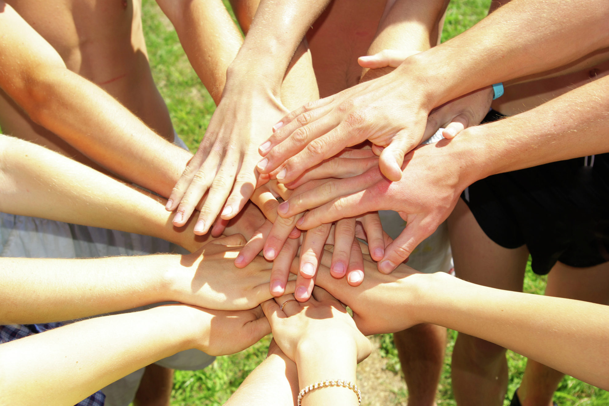 pile of hands. business concept